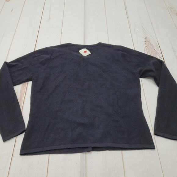 Apostrophe 100% cashmere Christmas holiday cardigan sweater embellishments - Picture 7 of 8